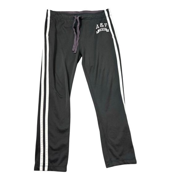 Abercrombie & Fitch Sweatpants vintage men’s  XL gray Striped Wide Leg y2k pants - Picture 1 of 16